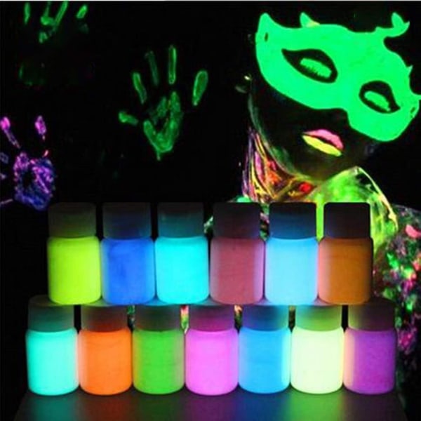 Glow-in-the-Dark Färgset Självlysande Fosforescerande Färger Självlysande Färg för Väggkropps målning hg