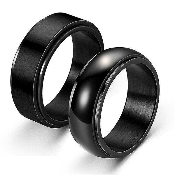 Kääntyvä Fidget-sormus ahdistusta estävä sormikoristelu lelu titaani teräs punk sormikorut Brushed Turning Ring 8