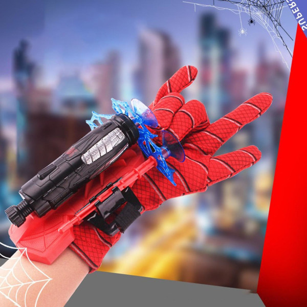 Spiderman Wrist Launcher Sterk sugekopp Katapult Leke Action Figur Spiderman Cosplay Toys Childr -ES Red1