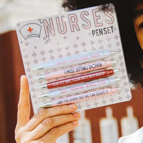 5 kpl Hauskoja sairaanhoitajia set pehmeästi kirjoittava herkkä muotoilukynä ystävänpäivälahjaksi