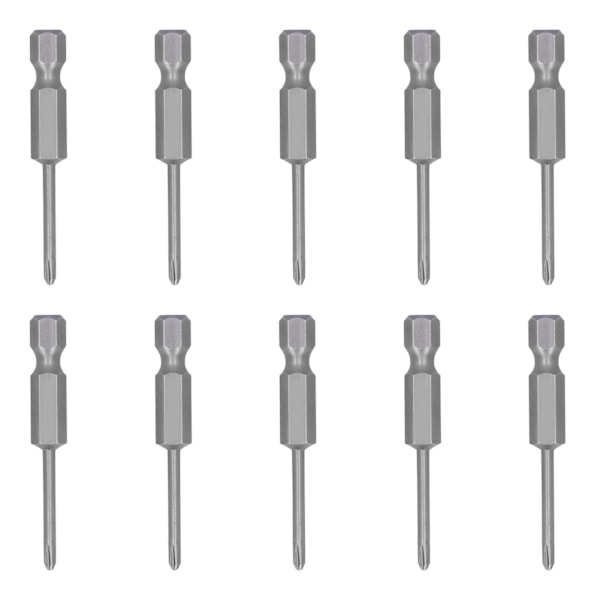 10 stk. elektriske skrutrekkerbits i kryss, magnetiske deler i legert stål, 2,5 mm