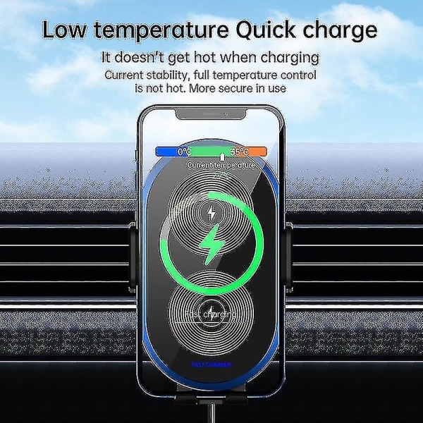 Dual Coils trådløs bilopladerholder kompatibel med Samsung Z Flip 3, Qi 15w hurtigopladning