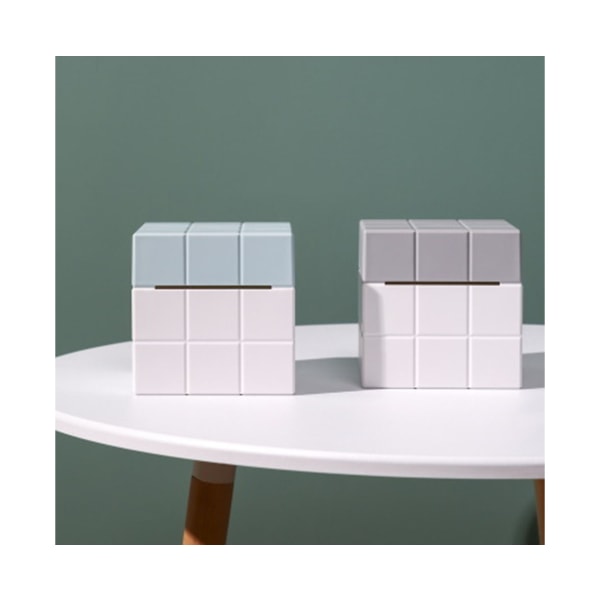 Creative Cube Tissue Box Oppbevaring Papir Box Tissue Box Cover - Lyseblå