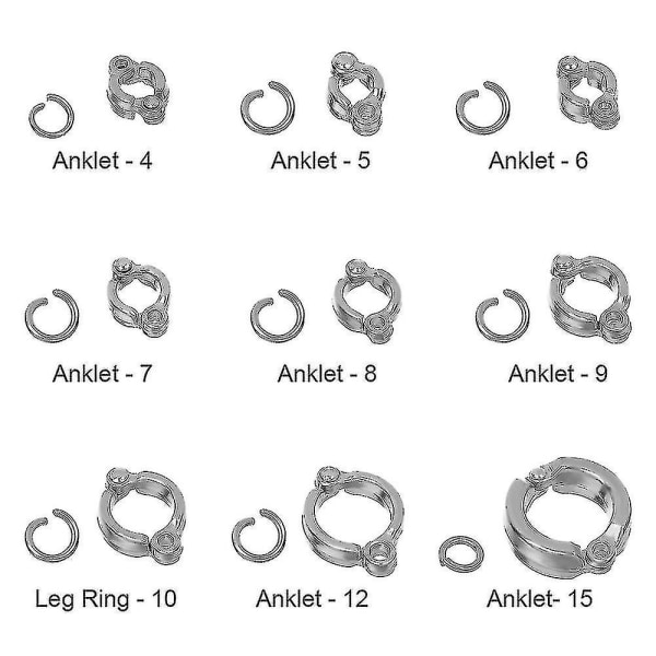 6m Fuglesele Antibittbånd Papegøye Flyvende Treningstau Turgåing Tau Kjæledyr Fuglebåndsett 15 Anklet 12.5mm