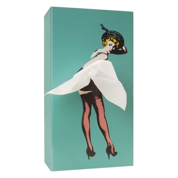 Classy Girl Tissue Box Retro Tissue Flying Skirt Tissue Box, 100% Ny -ES Blue