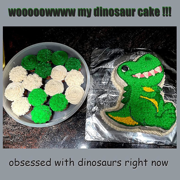 Dinosaur silikon kakeformer, søt 3d dinosaur kakeform for barn Bursdagskake Baby Shower Festutstyr