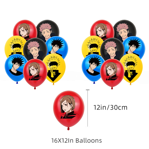 Jujutsu Kaisen Festutstyr Ballonger Kaketopp Banner Bursdagsdekorasjoner