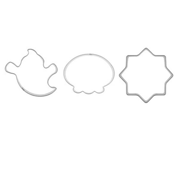 10st Bat Pumpkin Ghost Rostfritt stål Cookies Cutter Tårta Dekorera Fondant Form Bakning T silver