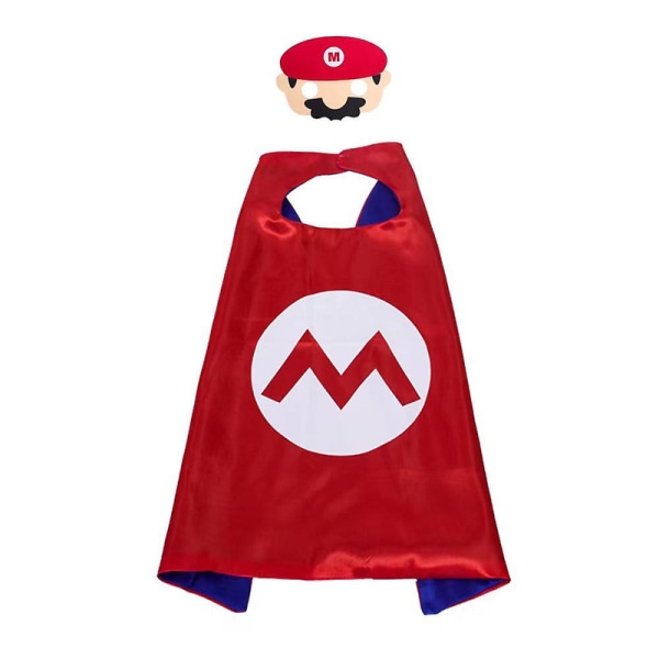 Super Mario Bros Cosplay festkostume kappe og bind for øjnene Halloween fest fancy kjole gaver-C