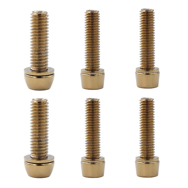 Cykelstyrstammebolte, titanium-allen Tapered Cykelstyrstammebolte Cykelstyrebolte 4 M5 and 2 M6 gold