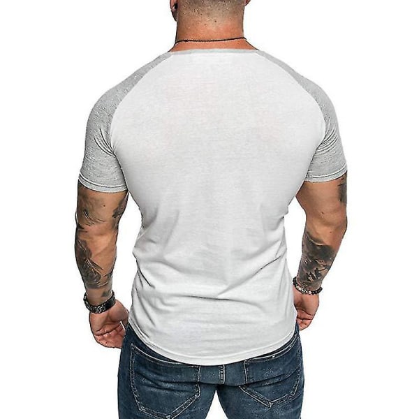 Herre Gym T-shirt Sports Kortærmede Toppe White L