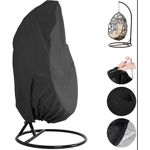 Double Egg Tuolin Cover Vedenpitävä Patio Riippuva Muna Tuolin Cover Parveke Puutarha Cocoon Egg Tuolin cover Outdoor Rottininen Swing Tuolin Cover Blac