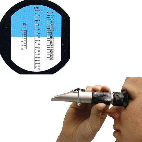 Refraktometer Honungsbiodlare Vatten Sockerhalt Brix 58-92% Vatten 10-33% Handverktyg Hy