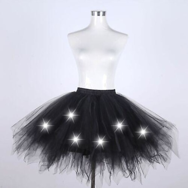 Skørter Bachelor Party Tutu Tulle Skørt Petticoat Ballet Hoop Skørt 4 Lag Skørt Black M