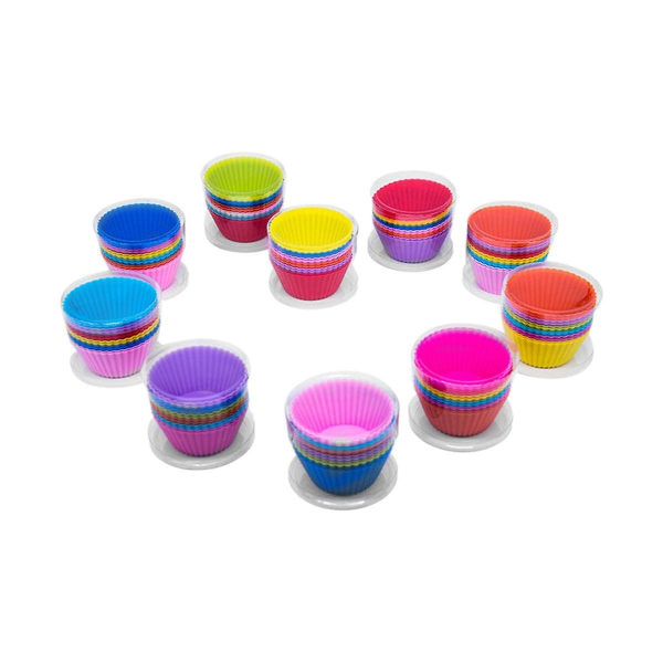 Silikon Muffinsformer Bursdagsfest Bryllup Dekorasjon Baking Silikonform Egg Tart Form (120 stykker Random color