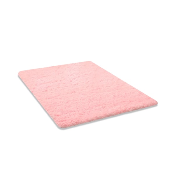 Plyschmatta för inomhusbruk lämplig för pojkar och flickor vardagsrum heminredning golvmatta-Långt hår rosa
