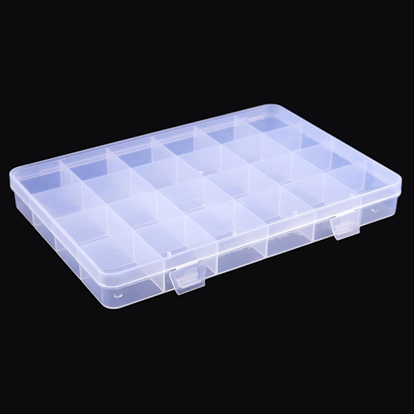 24 rum Plastæske Etui Smykker Perle Container Craft Organizer