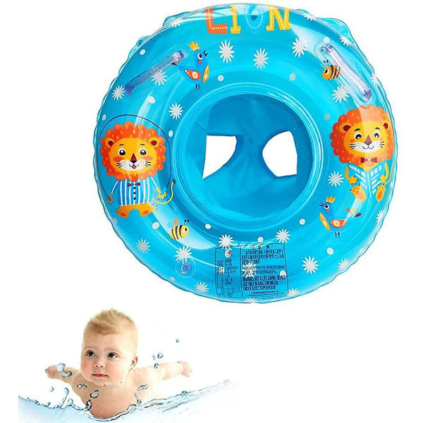 Baby , simhjälp Baby uppblåsbar flytring Simsits Baby för leksaker 6 månader till 36 månader Lion - blue