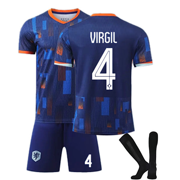 2425 Nederland bortetrøye VIRGIL Fotballtrøye med sokker M(170-175cm)