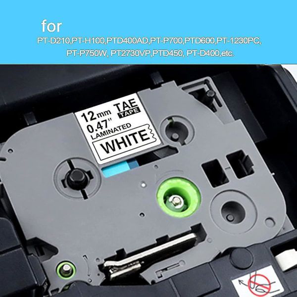 10 Pack P Touch Label Maker Tape Udskiftning Kompatibel med Brother Tze-231 Tze Tape 12mm 0,47 Lamineret hvid -HG