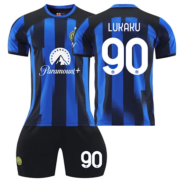 23-24 Inter Milan hjem fotballdrakt - Lukaku 28(150-160cm)