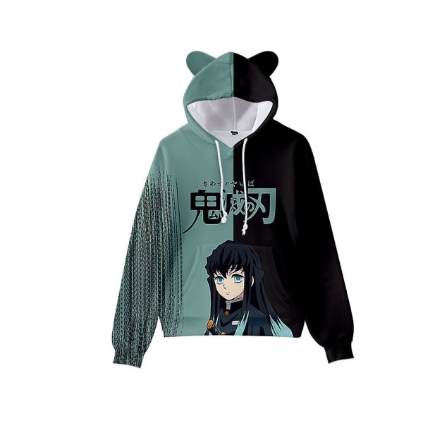 Voksen Anime Demon Slayer Hettemerker Cosplay Genser Hetter Pullover Sports Topper Gaver D L