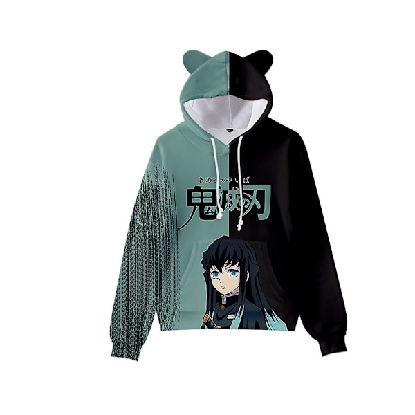 Vuxna Anime Demon Slayer Huva Cosplay Sweatshirt Luvtröjor Pullover Sport Toppar Presenter D M