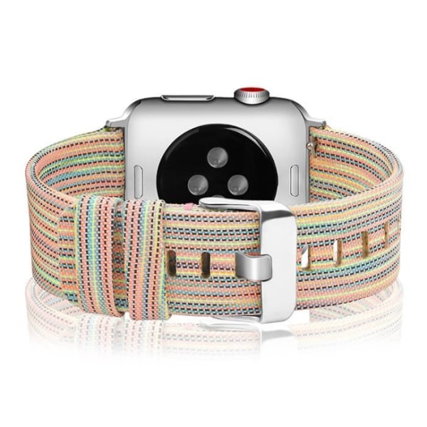 Värikäs Canvas- watch hihnan vaihto yhteensopiva Apple Watch IWatch 1/2/3/4 kanssa