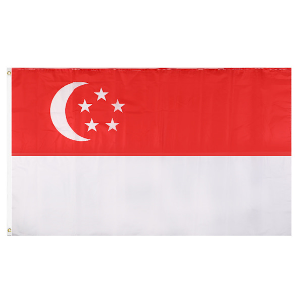 90*150cm Singapore flagg 3*5ft polyester flagg