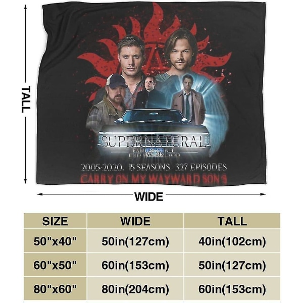 Supernatural Family Dont End With Blood 4r Ultra-mjuk Mikrofleecefilt -n353 -ES 50x40in 125x100cm