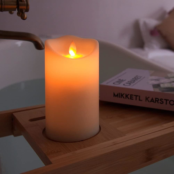 6 X 3,25 utendørs vanntette flammeløse stearinlys, flimrende bevegelige flamme LED-lys, batteridrevet stearinlys fjernkontroll