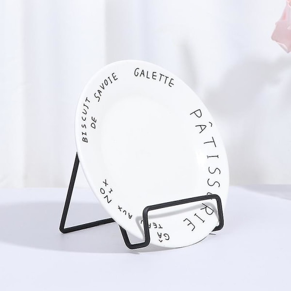 Jernkunst Display Stativ Tallerkenstativ Plade Skål Billedramme Bog Holder Hjem Dekoration Silver 2 L