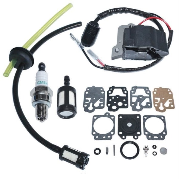 Tändspole Tändstift kompatibel med Honda GX35 GX 35 GROMMER GROMMER GROMMER Carb Repair Kit