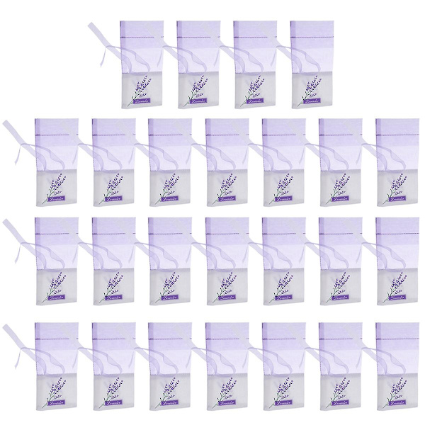 50 stk. Tomme Lavendelposer Blomsterprint Duftpose Sækkepose Kompatibel Med Afstressende Søvn Light purple 25pcs