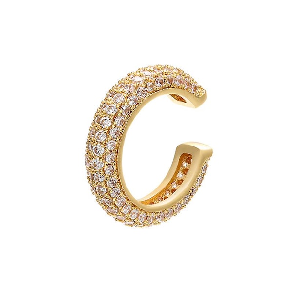 C-Formet Cz Zirconia Øre-Clip Hip Hop Trendy Kobber Indlagt Øre-Manschet Fo -HG SHED002-11
