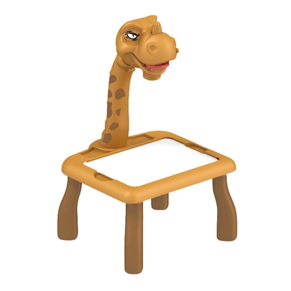 Projektionsritbräda med färgpenna Kompatibel med barns lärande och teckning målning -ES Yellow With Music Style Dinosaur