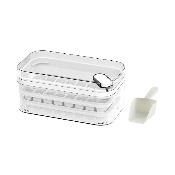 Isbitform for husholdningspress, kjøleskap, frysing, verktøy, oppbevaringsboks, spade, sett, hvit White