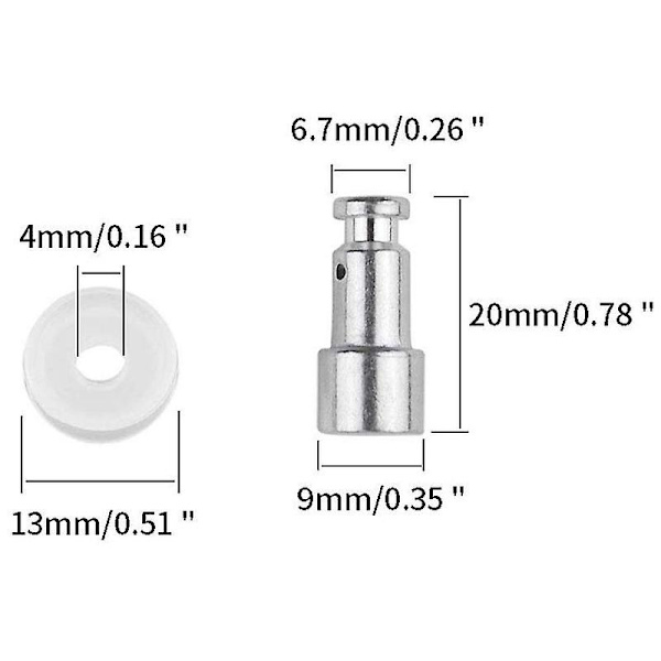 20-pak trykkoger dampventil Universal erstatningsflyder og forsegling til trykkoger Xl silver