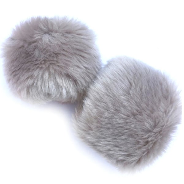 Dame Faux Fur Plush Cuff Overærme Vindtæt Håndled Khaki