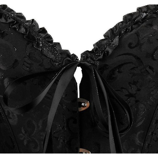 Tube Top Jacquard Gotisk Palats Korsett Väst Shapewear Korsett -ge Black XL