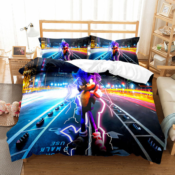 Lightning Sonic Print Dynebetræk Sæt - 06221s SINGLE 135x200cm