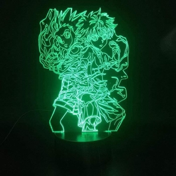 giyiohok 3D Illusion Lampe LED Natlampe Hunter Gon og Killua Gave til Teenagere med Berøringsføler AM5286 -h