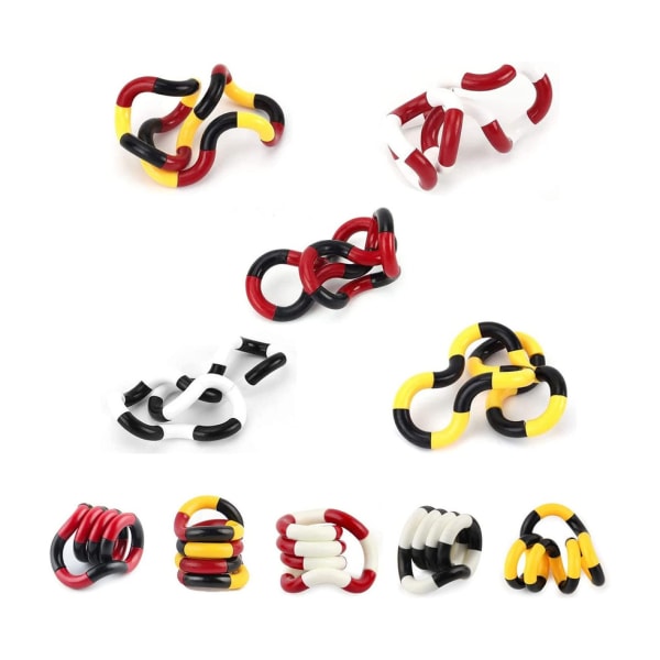 5 Set Tangle Fidget Sensory Leksaker, Avslappnande Pedagogiska Vridbara Avkopplingssaker