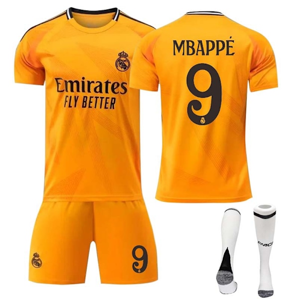 2425 Real Madrid bortefotballdrakt Mbappe-drakt med sokker 22(120-130cm)