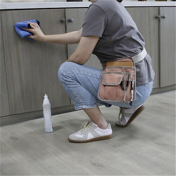 Mimigo restaurangserverförkläde för servitör, servitris - verktygsbälte Fanny Pack Organizer för gästbok, surfplatta, pengar, pennor och ombyte med Coi PINK 20.5X25.5cm