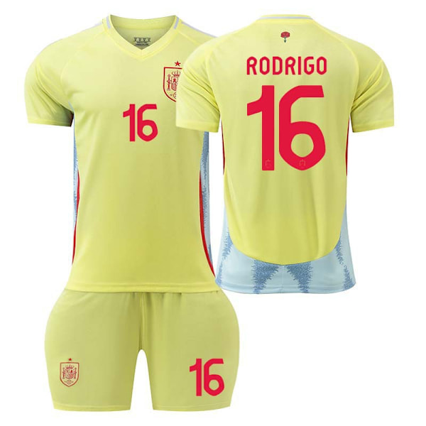 2425 Spania bortetrøye Rodrigo fotballdraktsett 16(90-100cm)