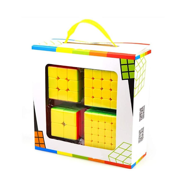 Xelparuc 4-pack Speed Magic Cube Set - 2x2, 3x3, 4x4, 5x5 Stickerless Hjärnteaser