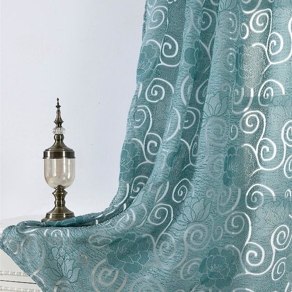 Seersucker genomskinliga gardiner, 1 panel, grön, 100x130cm/100x200cm/100x250cm Green 100x200cm