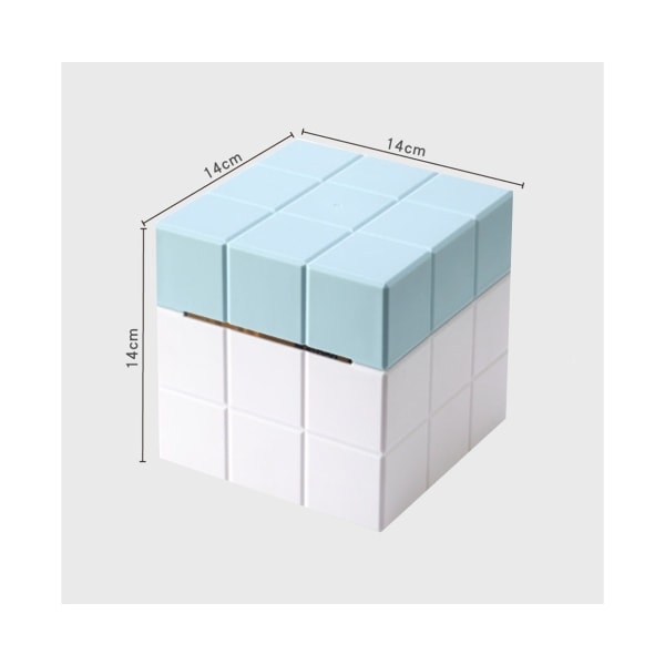 Creative Cube Tissue Box Oppbevaring Papir Box Tissue Box Cover - Lyseblå