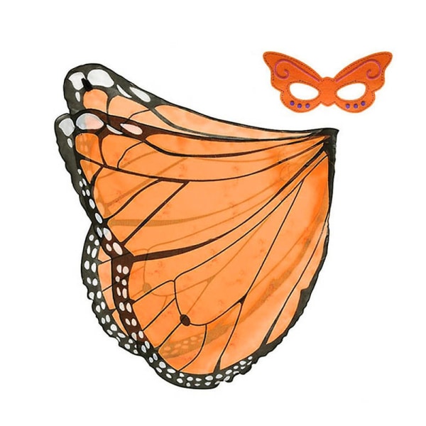 Børn pige sommerfugle vinger Kappe med maske Fairy Pixie Cosplay kostume-W7